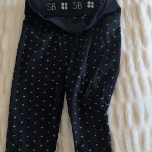 Sweaty Betty Navy Nordic Print sz L Womens leggings